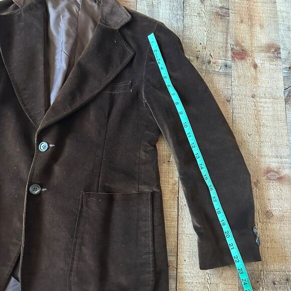 Vintage Danny's Men's Brown Velvet Blazer Jacket Size 40 - Picture 4 of 9